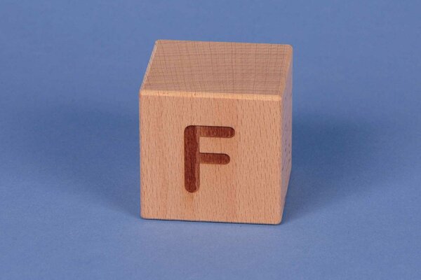 Letter cubes F positive