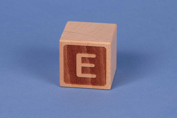 Letter cubes E negative