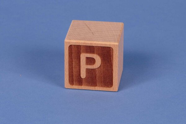Buchstabenwürfel P negativ