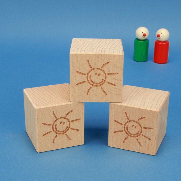 SMILE wooden cubes 6 cm