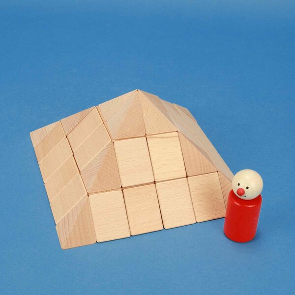 kleines Pyramiden-Set aus Buche 9 cm