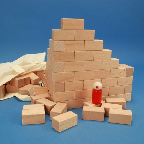 100 wooden building blocks 6 x 3 x 3 cm