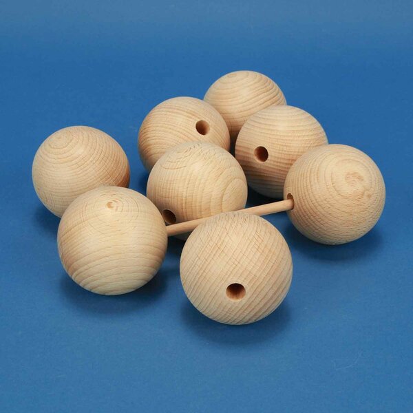 wooden balls beech Ø 60mm half drilled 10mm