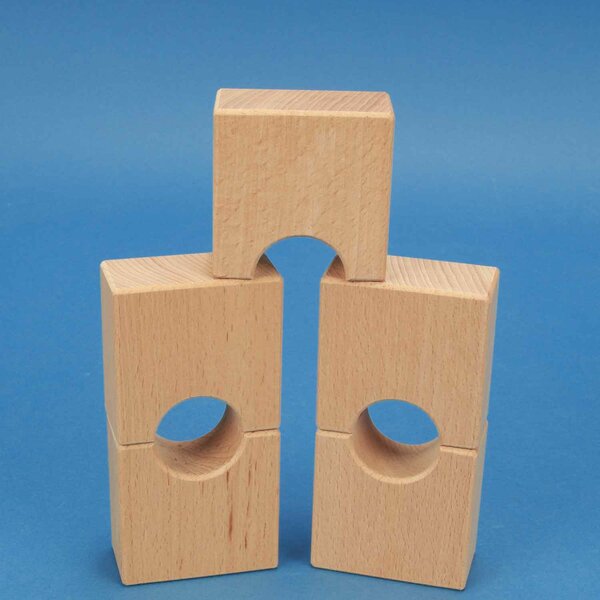 houten blokken half-drilled 6 x 6 x 3 cm - 3 cm half-drilled