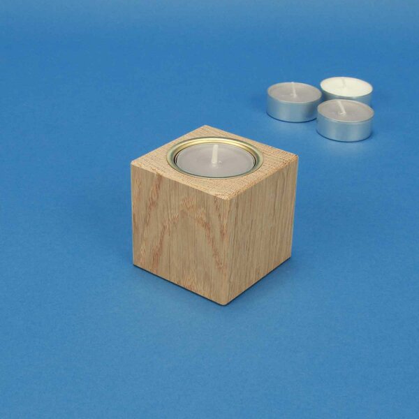 wooden candle holder 6 cm oak