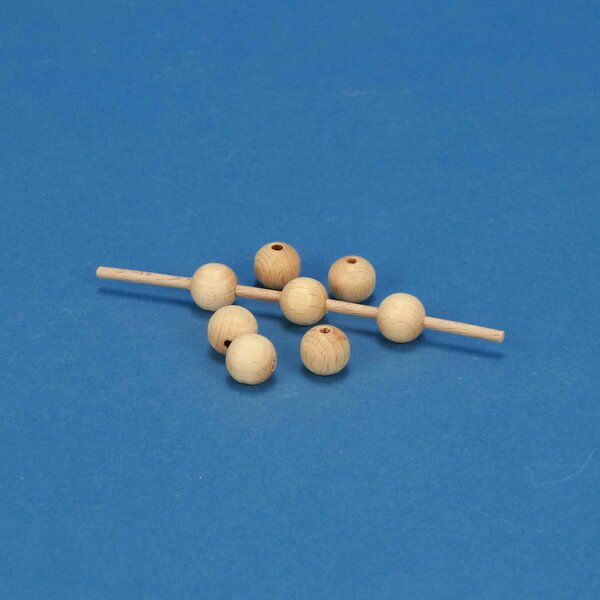 100 wooden balls beech Ø 10mm drilled 3mm