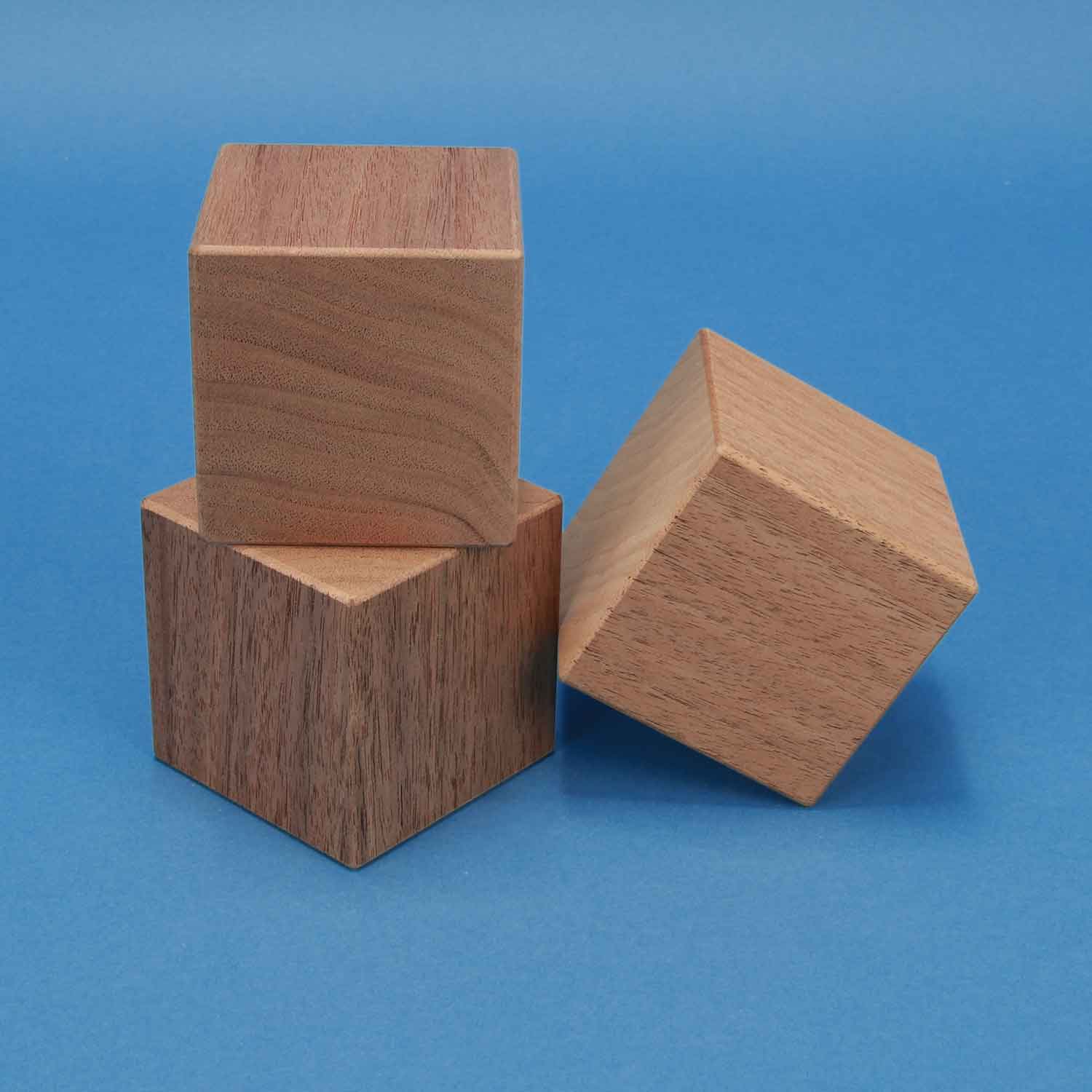 wooden cubes from walnut