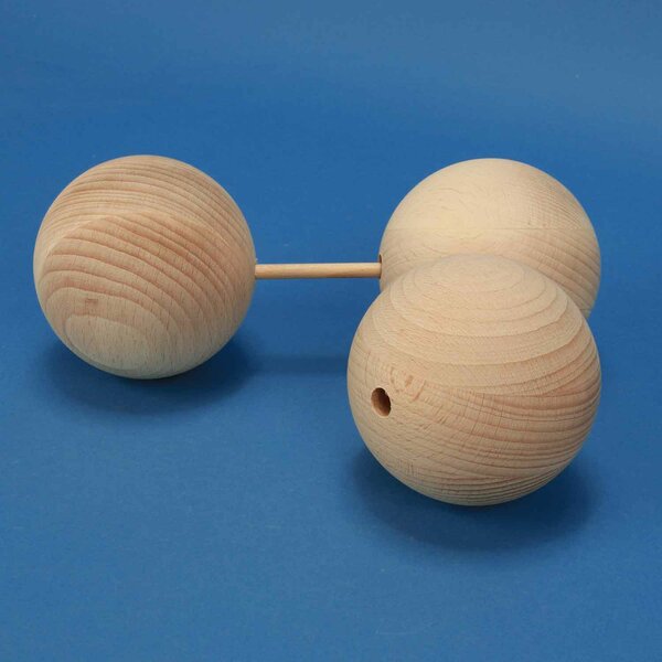 Sphères en bois Ø 90mm demi percés 10mm