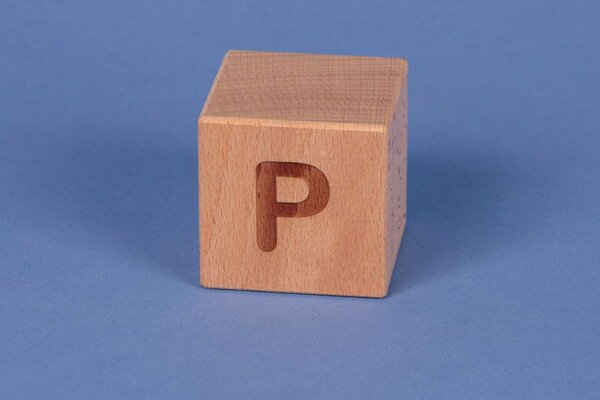 Letter cubes P positive
