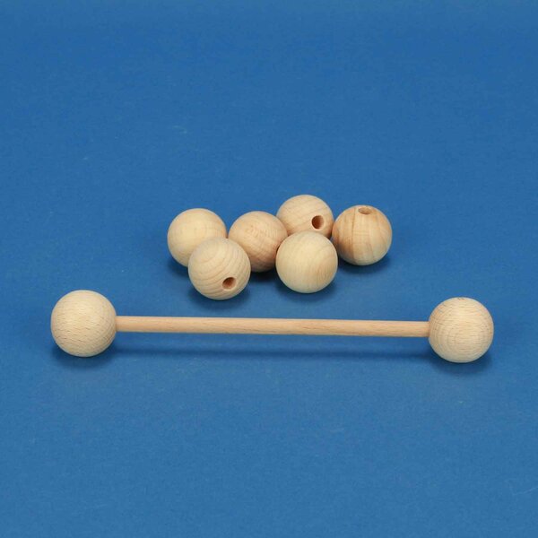 wooden balls beech Ø 25mm halfdrilled 6mm