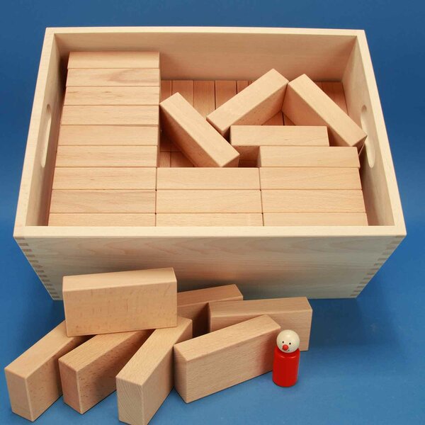 Jouet de cubes en bois « Fröbel-Spécial 85 » dans une caisse TS 03